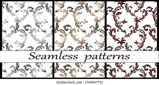 Set of color ornaments on a white background.Collection of ornaments on a white background.