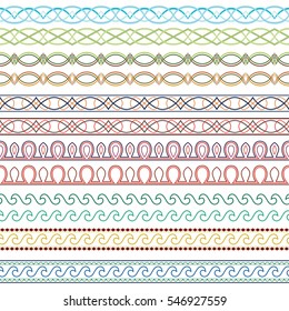 Set of color ornate borders. Pattern brushes are included in vector file. 