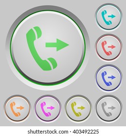 Set of color Outgoing call sunk push buttons.