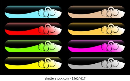Set of color oval buttons