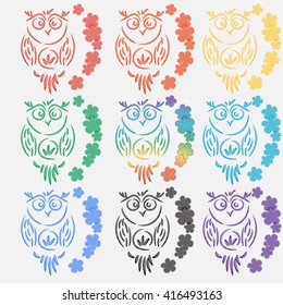 set color owl feather