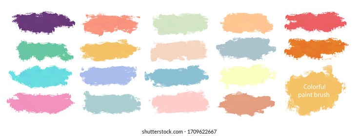 set of color paint brush stoke for your design, vector.
