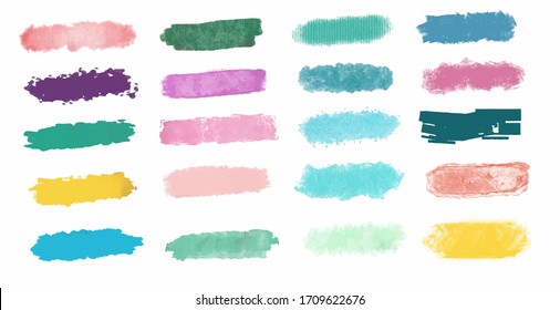 set of color paint brush stoke for your design, vector.
