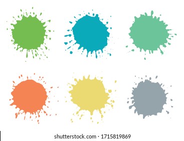 Set of color paint splashes.Paint splatters collection.