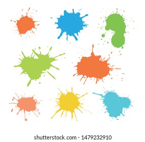 Set of color paint splatters