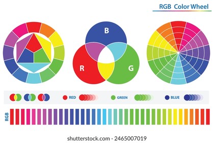 Set of color palette diagram isolated. Eps