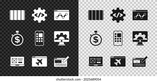 Set Color palette guide, Front end development, Website statistic, UI UX design, template, Time money and Mobile Apps icon. Vector