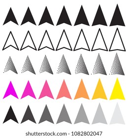 Set of Color Paper Plane Vector Icons. Airplane Symbols Collection