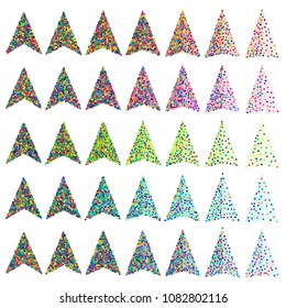 Set of Color Paper Plane Vector Icons. Airplane Symbols Collection