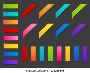 Set of color paper ribbons