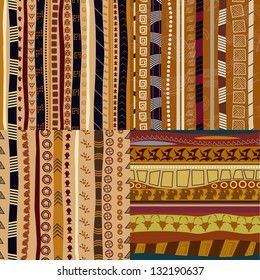  Set of  color patterns primitive tribal pattern