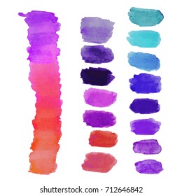 Set of color pencil vector strokes. Abstract isolated hand drawn paper texture stain on white background for text design, web, label.