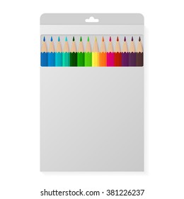 Vector Illustration Colored Pencils Box Stock Vector (Royalty Free ...