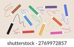 Set of color pencils. Colorful vector illustration
