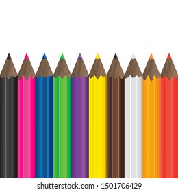 Set of color pencils in vector.