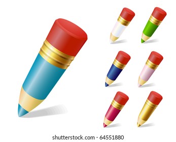 set of color pencils vector