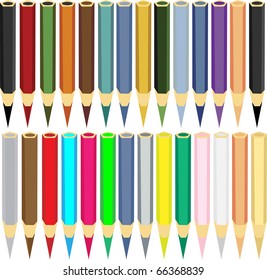 Set of color pencils a vector