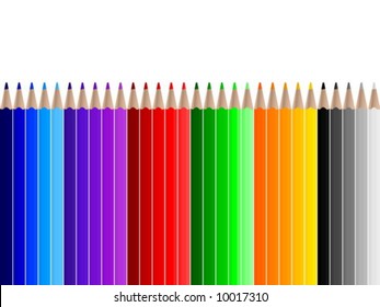 Set of color pencils. Vector illustration