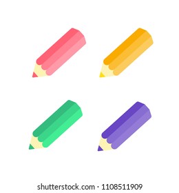 Set of color pencils. Vector illustration