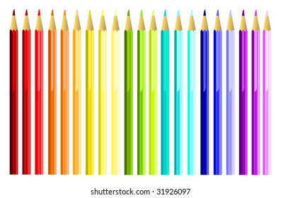 Set of color pencils. Vector illustration