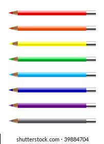 Conjunto de lápices de colores. Ilustración del vector
