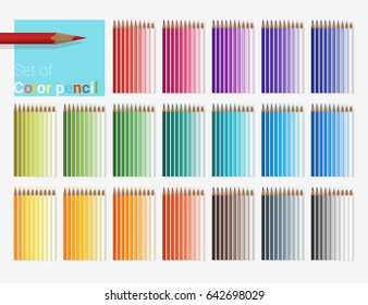Set of color pencils , vector , illustration