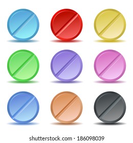 Set Color Pill Icons Vector Illustration Stock Vector (Royalty Free ...