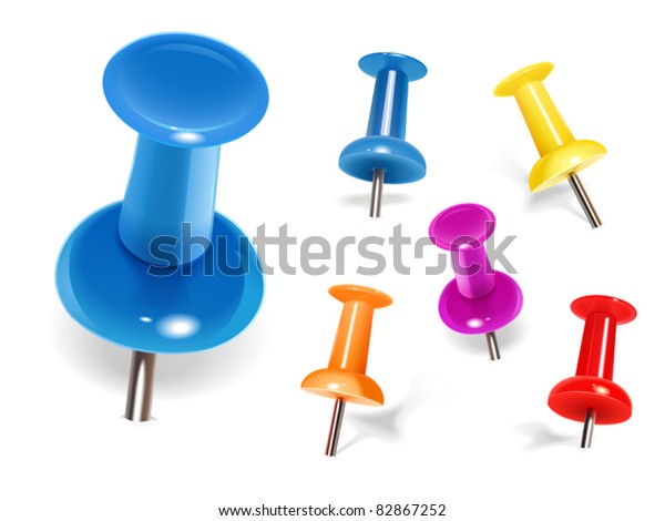 Set Color Pins Vector Stock Vector (Royalty Free) 82867252 | Shutterstock