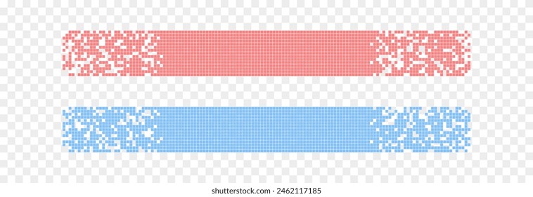 Set of color pixel banners. Vector pixel banners for headers png. Banners for design.
