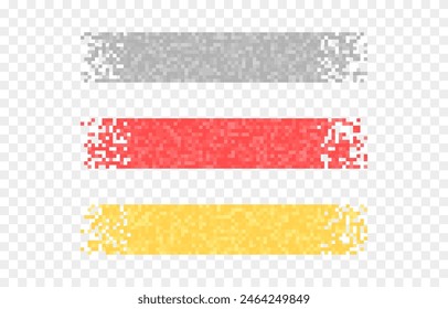 Set of color pixel banners. Vector pixel banners for headers png. Banners for design.