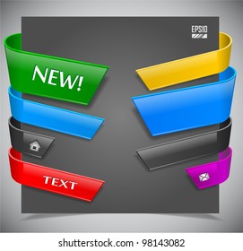 set of color plastic ribbons. Vector illustration