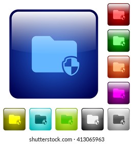 Set of color protect folder glass web buttons.
