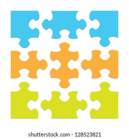 Set of color puzzle graphic elements / color puzzle elements