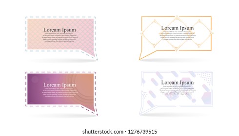 Set of color quote text bubble templates. Vector illustration. 