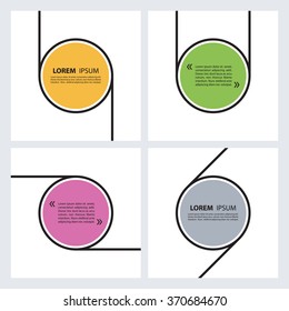 Set of color quote text bubbles. Quote blank template. Quote bubble. Empty template. Circle quote form. Vector illustration.