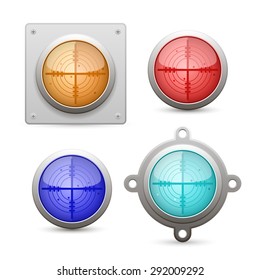 Set of color radars. Radar icon eps. Radar icon jpeg. Color radar. Vector Illustration