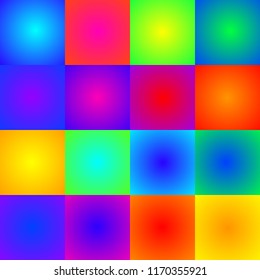Set of color radial gradients. Vector gems collection for border, frame, ribbon design.