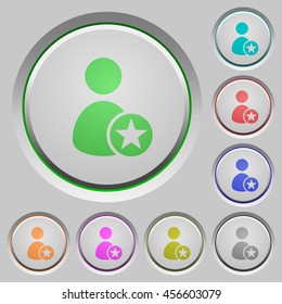 Set of color Rank user sunk push buttons.