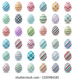 Set color realistic egg. Happy easter. Vector eps 10