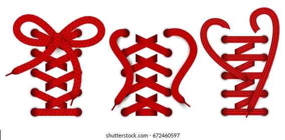 Set of color realistic lace object, elements for clothes or footwear. And also includes EPS 10 vector