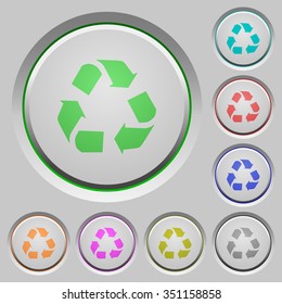 Set of color recycling sunk push buttons.