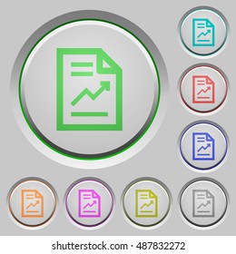 Set of color report sunk push buttons.