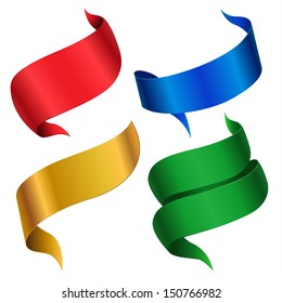 Set of color ribbon tags for design and decoration