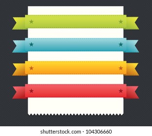 Set of color ribbons