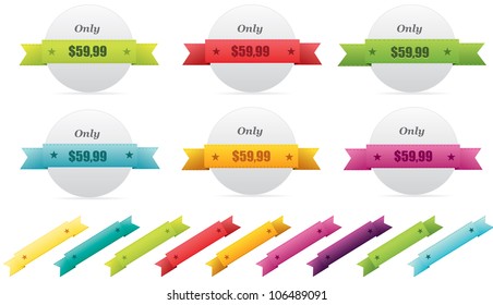 Set of color ribbons