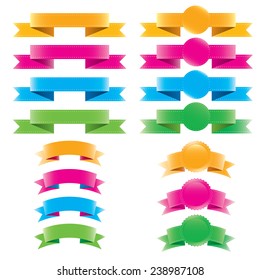 Set of color ribbons