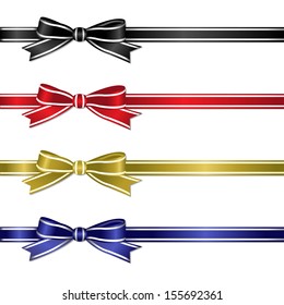 Set From Color Ribbons, Vector Illustration