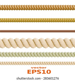 Set of color ropes. Vector illustration