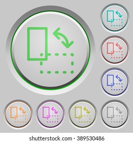 Set of color Rotate element sunk push buttons.