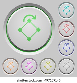 Set of color rotate element sunk push buttons.